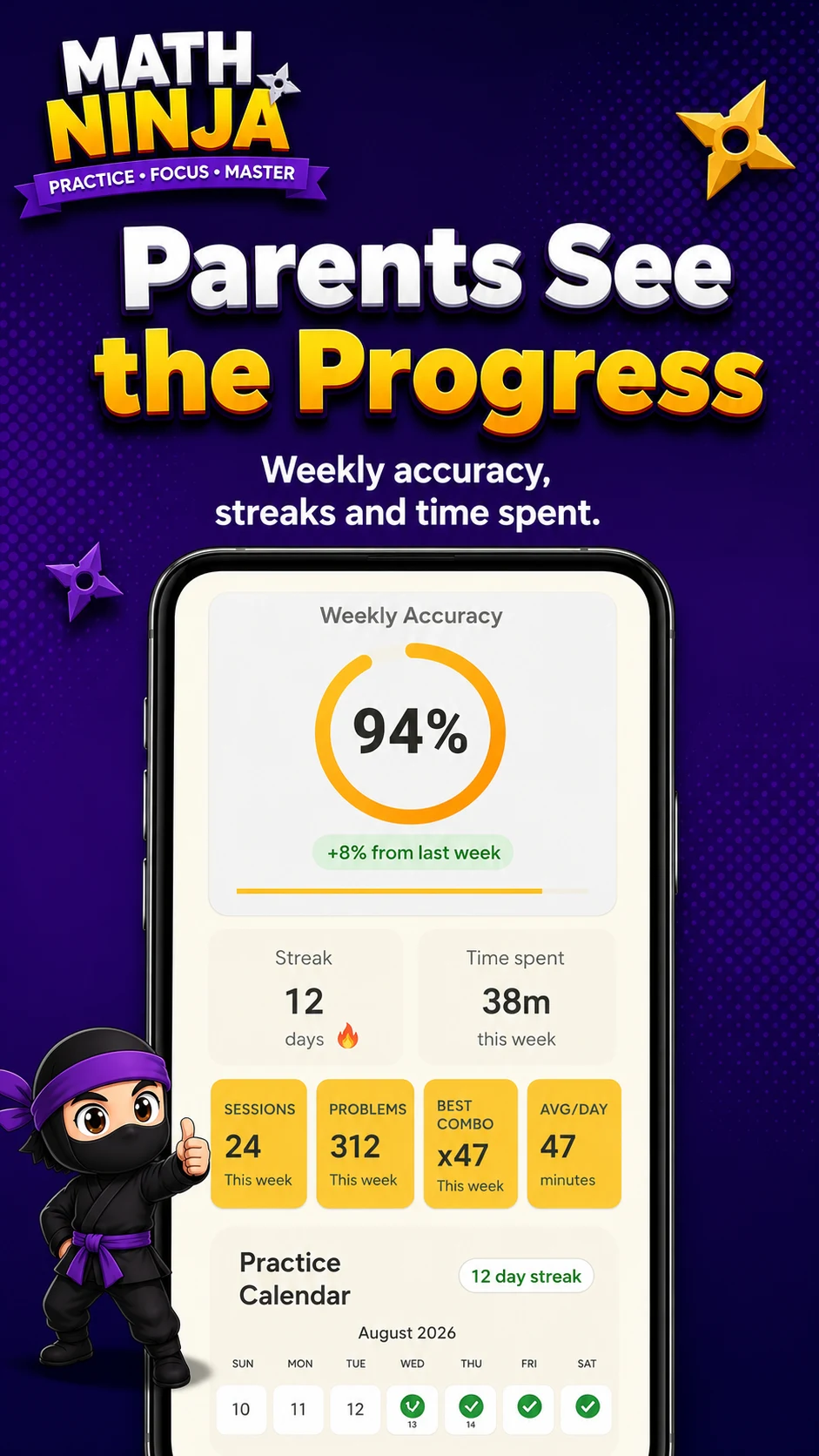Math Ninja: Kids Math Games screenshot