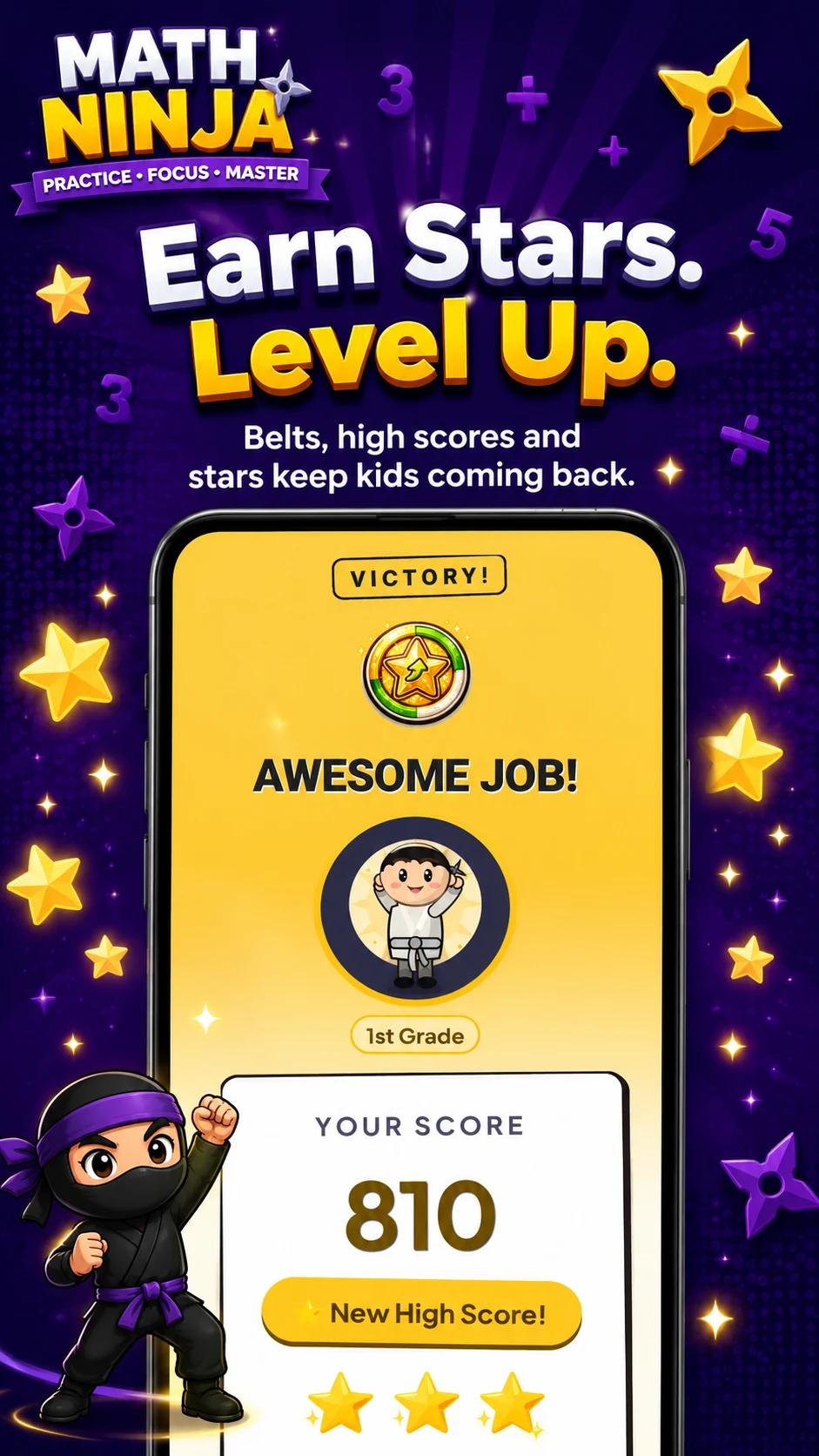 Math Ninja: Kids Math Games screenshot